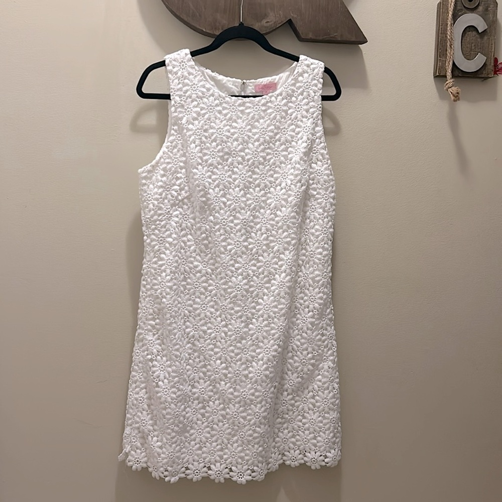 Lilly Pulitzer White crocheted dress size 14